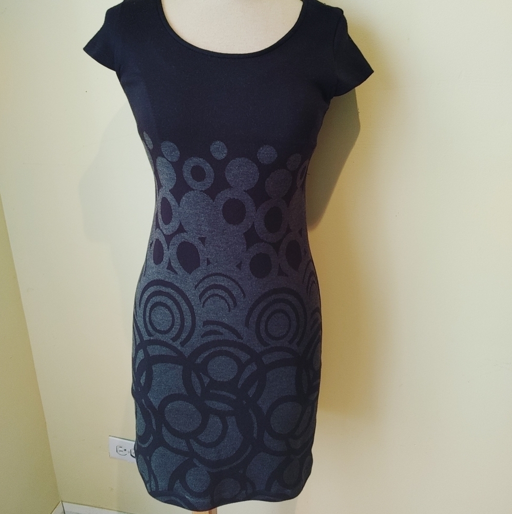 Trisisto Femme Stretch polka dot Dress black and gray size Sโ